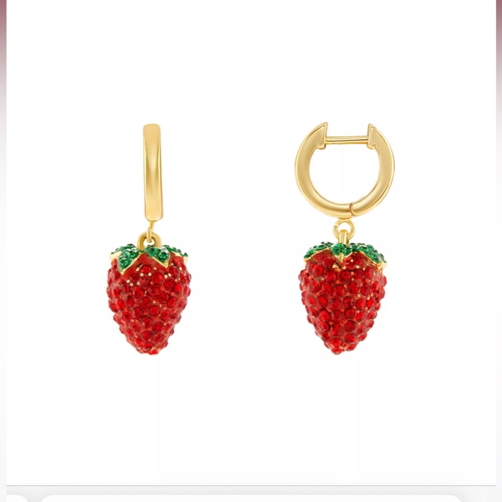 Emberly strawberry hoop earrings